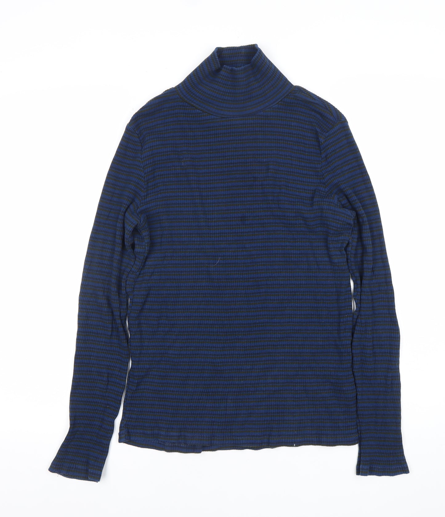 Lee Womens Blue Striped Slim Fit Roll Neck Long Sleeve T-Shirt XL