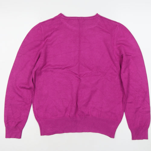 Castle of Ireland Womens Pink Jumper Size 12 Crew Neck Long Sleeve