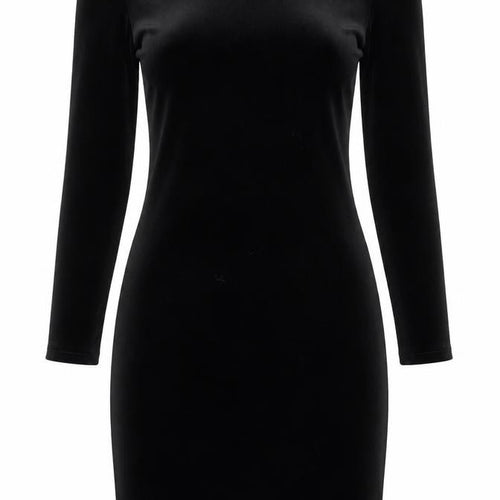 A Wear Women’s Black Velvet Bodycon Knee Dress Size 10