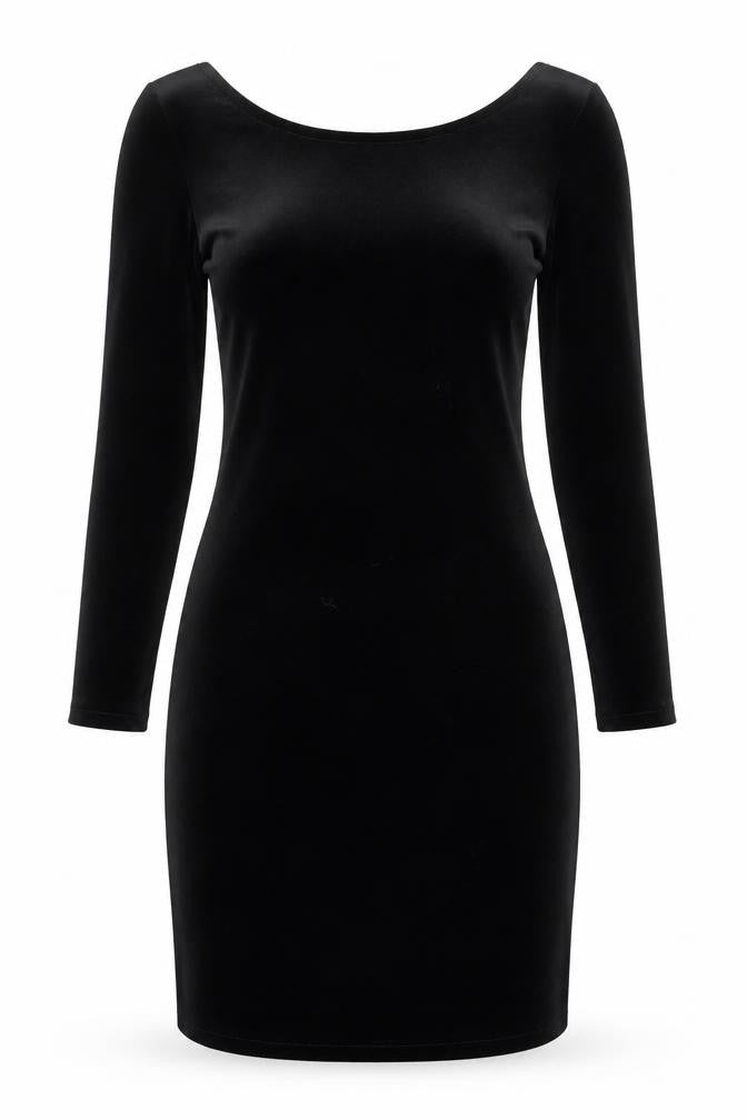 A Wear Women’s Black Velvet Bodycon Knee Dress Size 10