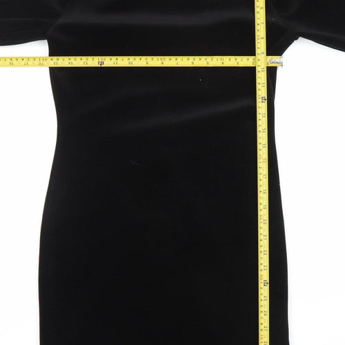 A Wear Women’s Black Velvet Bodycon Knee Dress Size 10