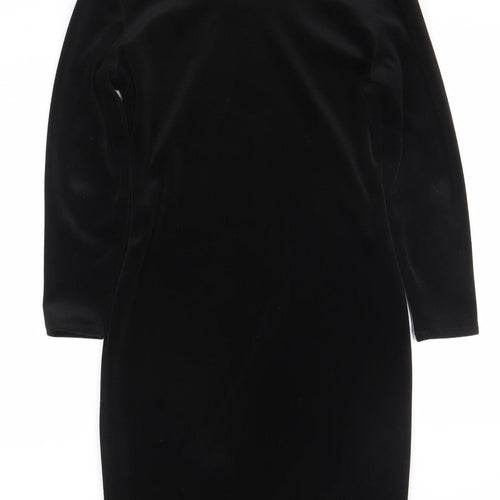 A Wear Women’s Black Velvet Bodycon Knee Dress Size 10