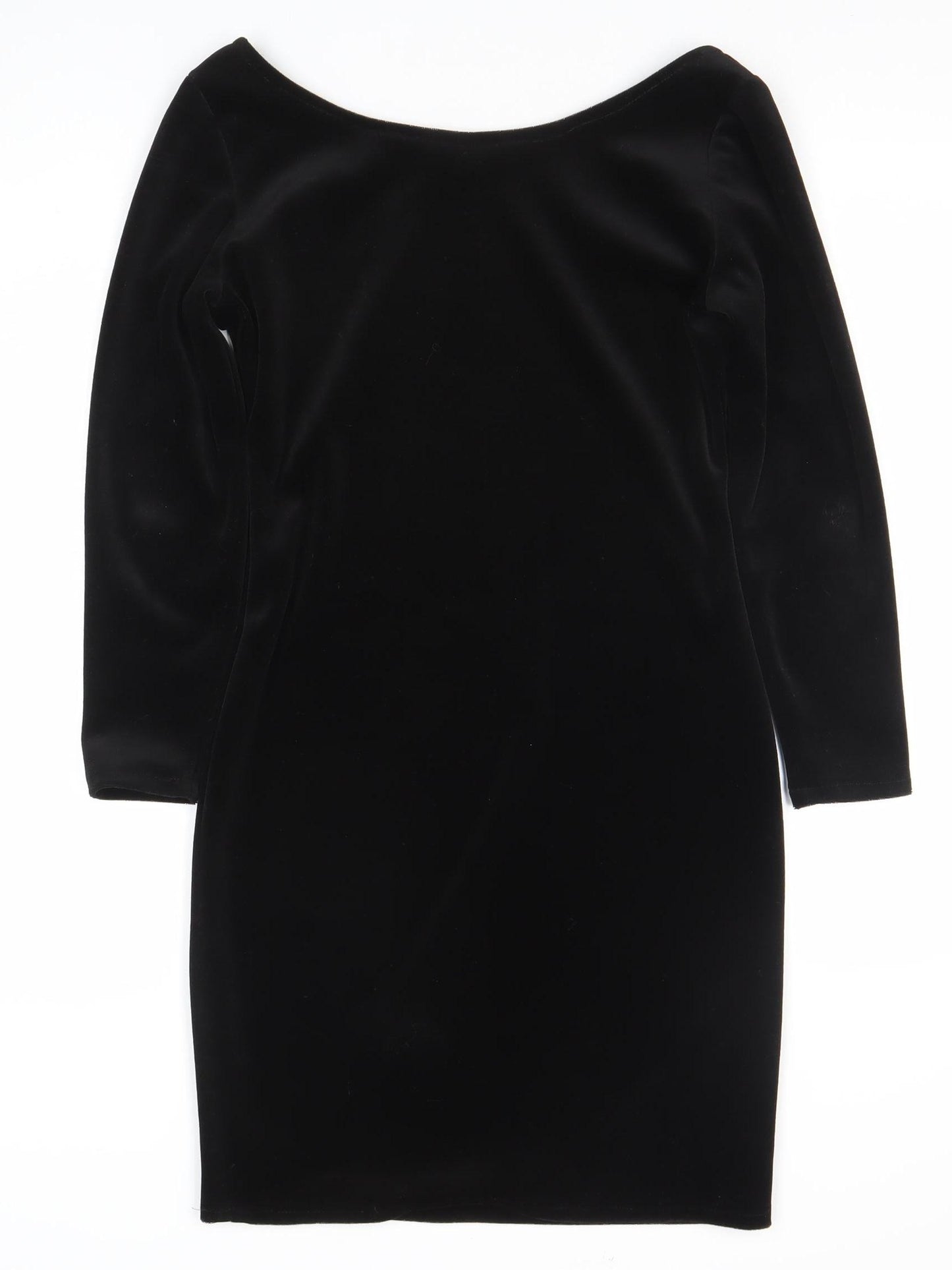 A Wear Women’s Black Velvet Bodycon Knee Dress Size 10