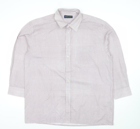 Hesketh & Turner Men's Beige Check Dress Shirt XXL Classic Fit