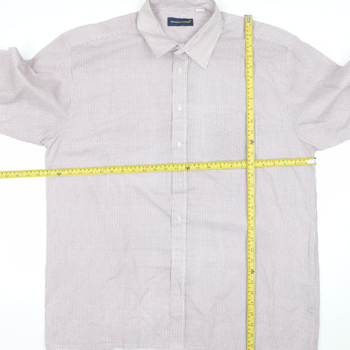 Hesketh & Turner Men's Beige Check Dress Shirt XXL Classic Fit