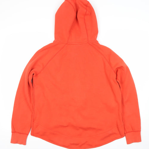Nike Womens Red Full Zip Hoodie Size L Raglan Sleeve Cotton Blend