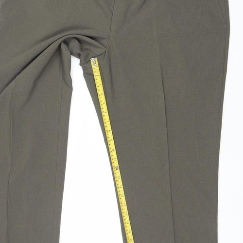 Marks and Spencer Men Taupe Crease Resistant Dress Trousers 46L Polyester
