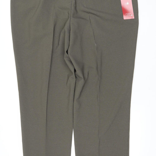 Marks and Spencer Men Taupe Crease Resistant Dress Trousers 46L Polyester