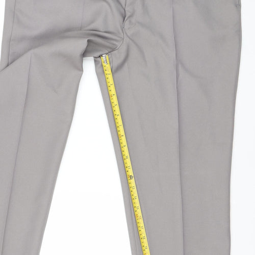 Tohani Men's Grey 42x29 Regular Fit Dress Pants Formal Trousers
