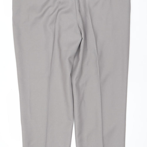 Tohani Men's Grey 42x29 Regular Fit Dress Pants Formal Trousers