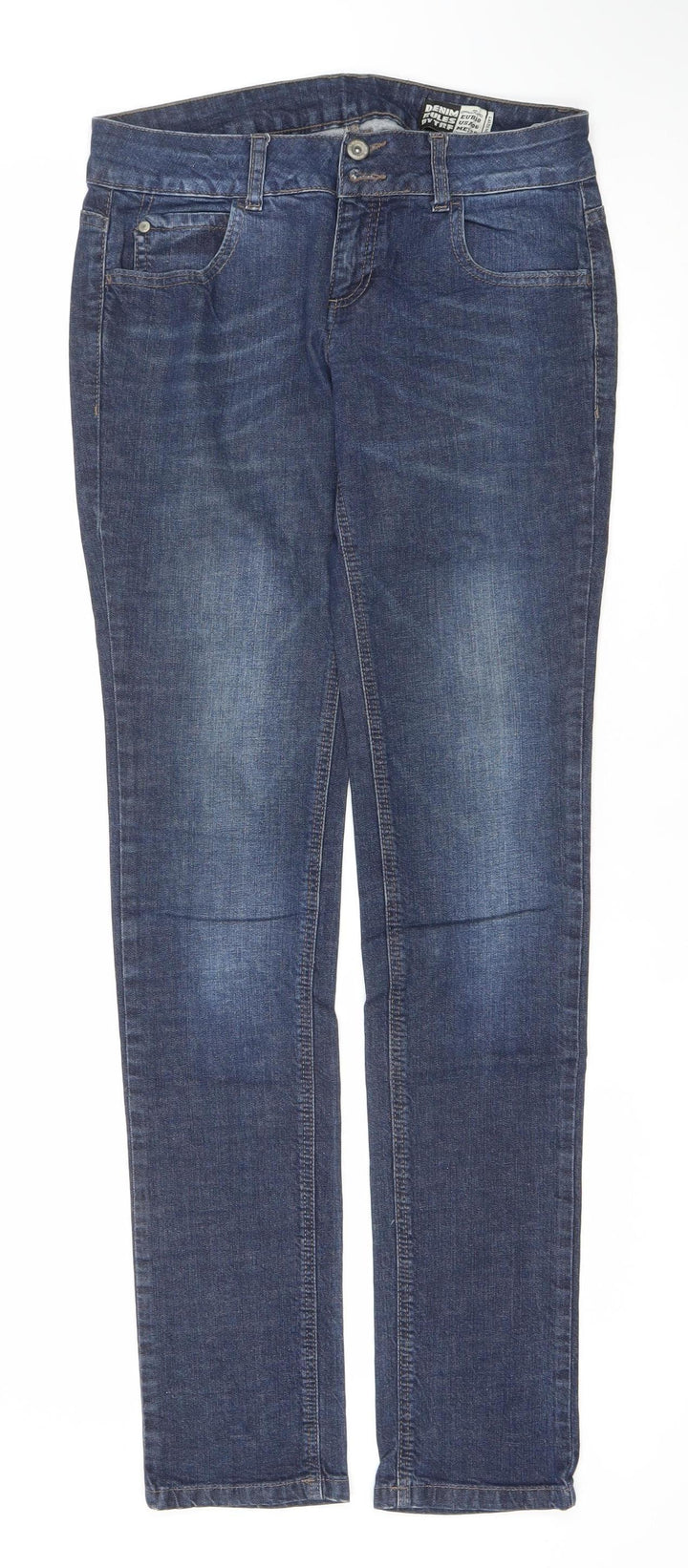 TRF Women's Blue Denim Straight Jeans Size 10 Slim Fit