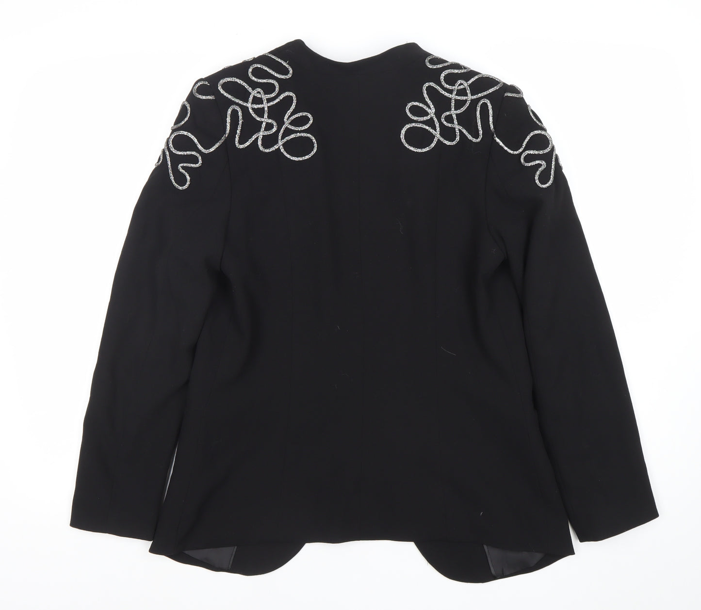 H&M Womens Black Embellished Tuxedo Style Blazer Size 8