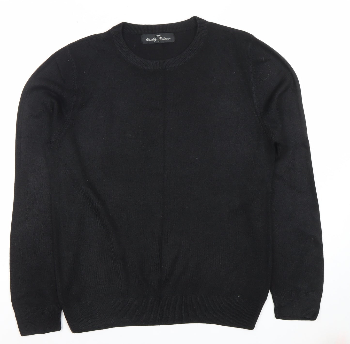 Next Men's Black Crew Neck Acrylic Jumper Size S