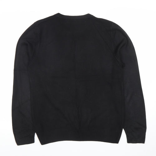 Next Men's Black Crew Neck Acrylic Jumper Size S