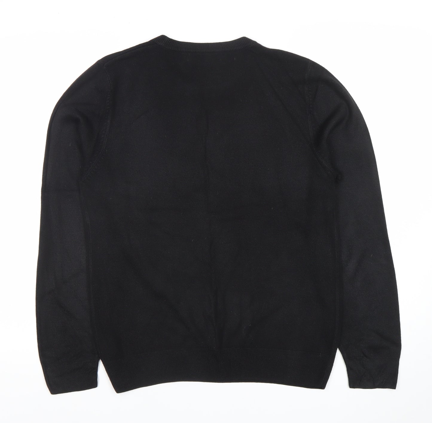 Next Men's Black Crew Neck Acrylic Jumper Size S