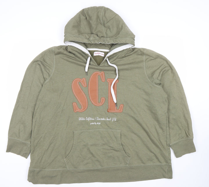 Sheego Women Khaki 26/28 Pullover Hoodie Cotton Blend Print