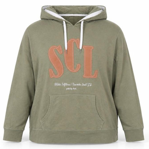 Sheego Women Khaki 26/28 Pullover Hoodie Cotton Blend Print
