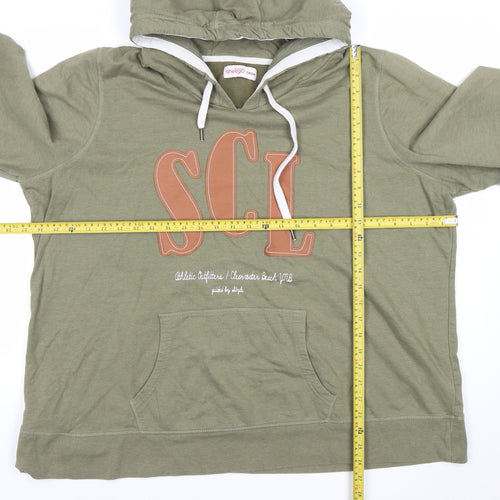 Sheego Women Khaki 26/28 Pullover Hoodie Cotton Blend Print