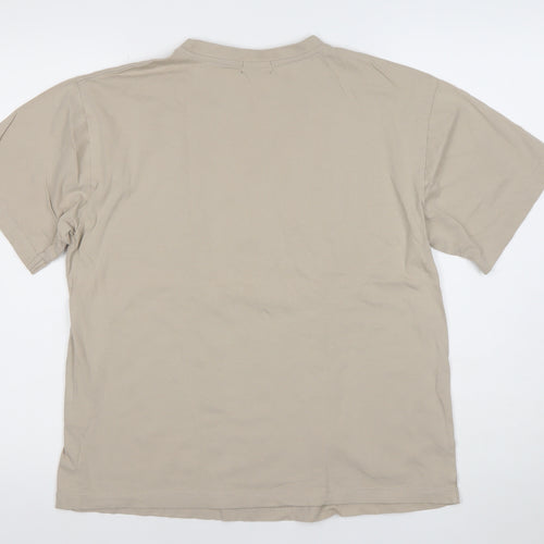Virtuous Men's Beige Brooklyn NYC Graphic Short Sleeve T-Shirt M