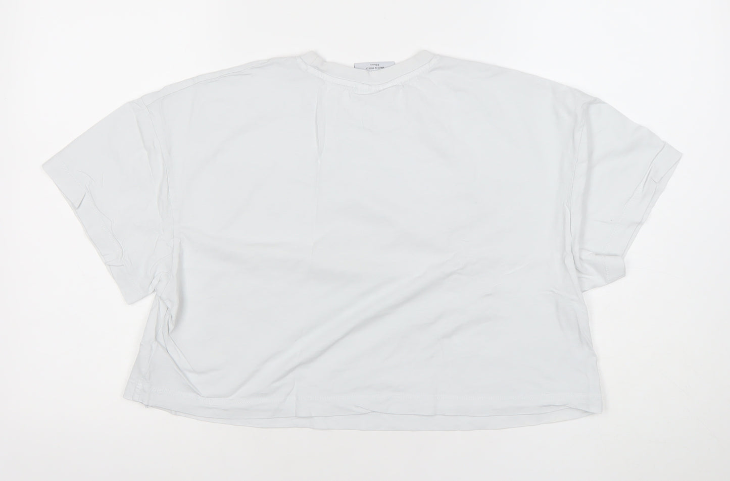 Disney Mickey & Friends White Women's Cropped T-Shirt L Relaxed Fit