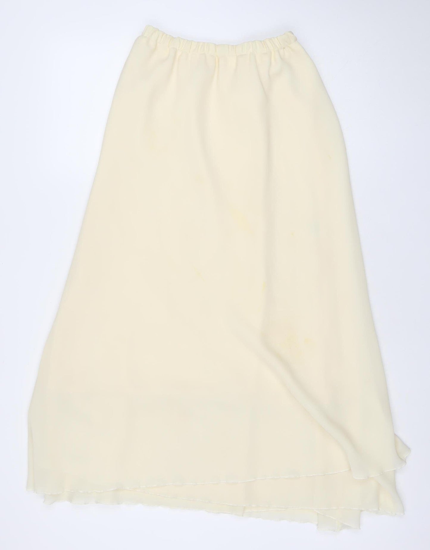 Max Pierre Women Ivory Midi Straight Skirt Size 16 Polyester