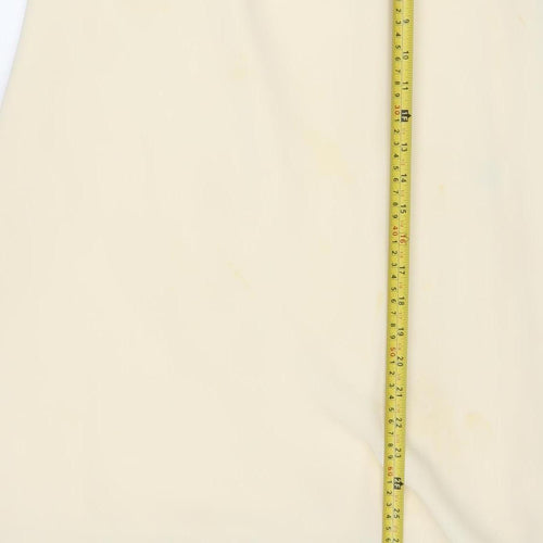 Max Pierre Women Ivory Midi Straight Skirt Size 16 Polyester