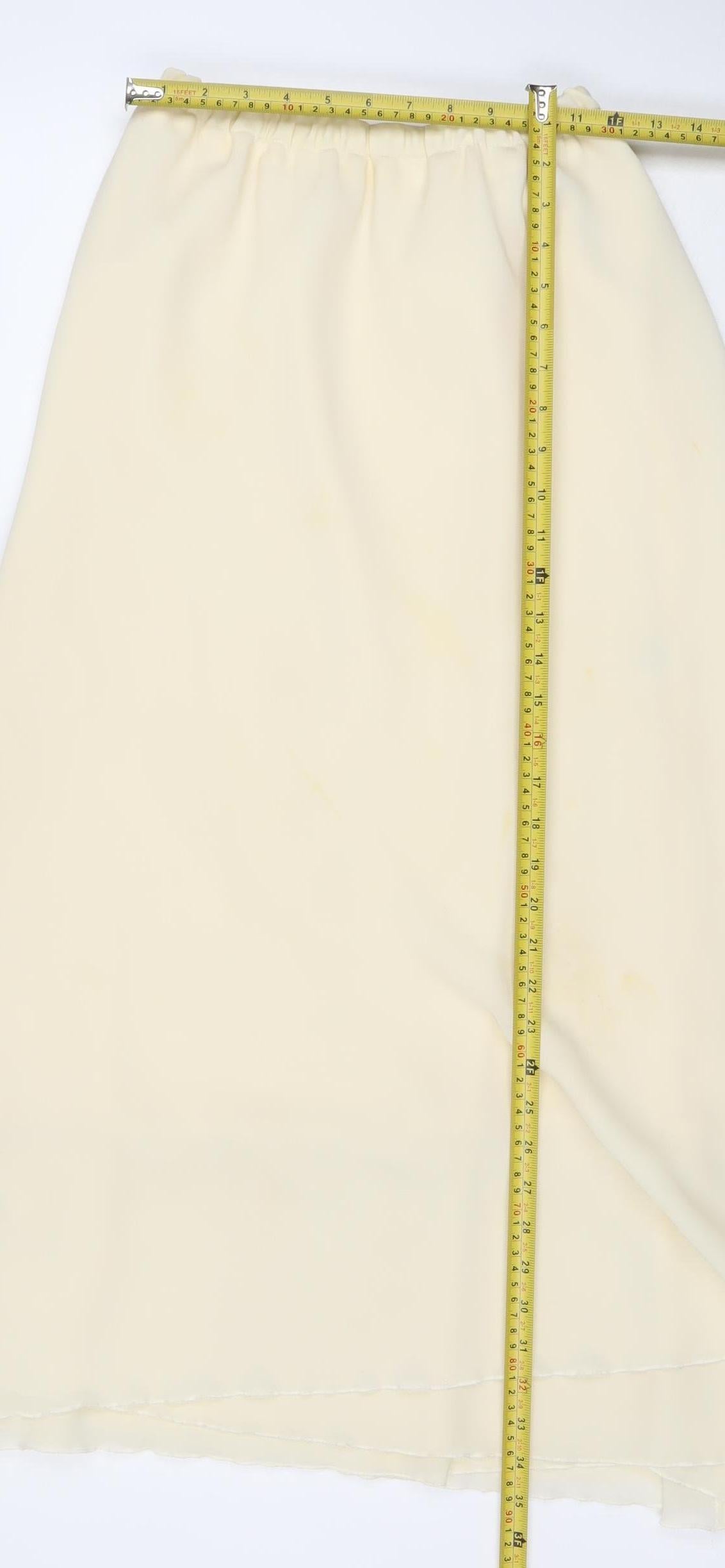 Max Pierre Women Ivory Midi Straight Skirt Size 16 Polyester