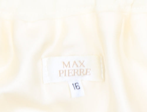 Max Pierre Women Ivory Midi Straight Skirt Size 16 Polyester