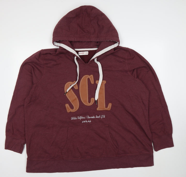 Sheego Women Burgundy Pullover Hoodie Size 26/28 Cotton Blend SCL Logo