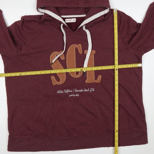 Sheego Women Burgundy Pullover Hoodie Size 26/28 Cotton Blend SCL Logo