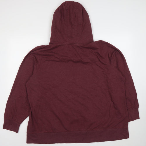 Sheego Women Burgundy Pullover Hoodie Size 26/28 Cotton Blend SCL Logo