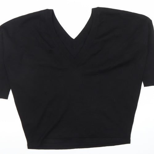 Saint Tropez Womens Black V-Neck 3/4 Sleeve Pullover Jumper M