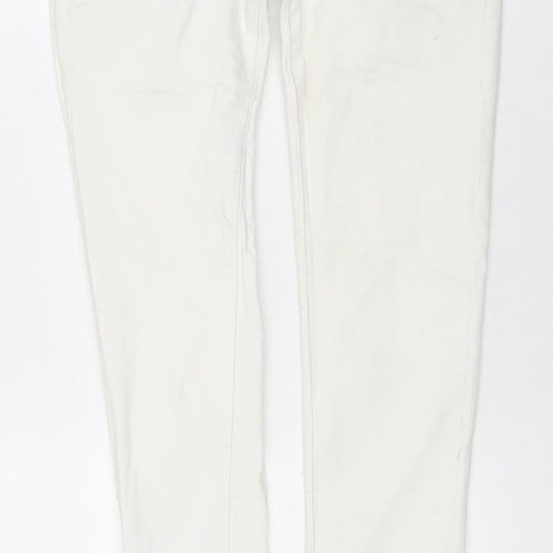 Newplay Women White Slim Fit Ankle Zip Jeans Size 10