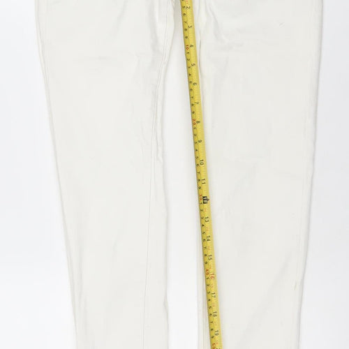 Newplay Women White Slim Fit Ankle Zip Jeans Size 10