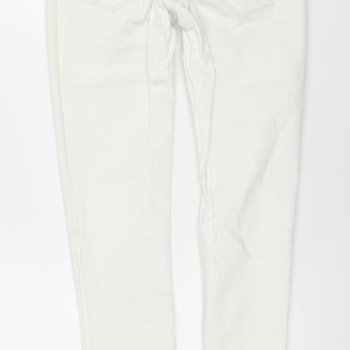 Newplay Women White Slim Fit Ankle Zip Jeans Size 10