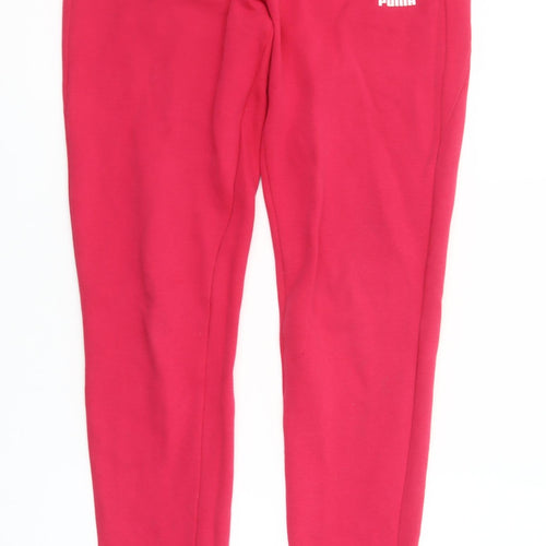 Puma Womens Pink Jogger Sweatpants Size 8 Cotton Blend Fleece