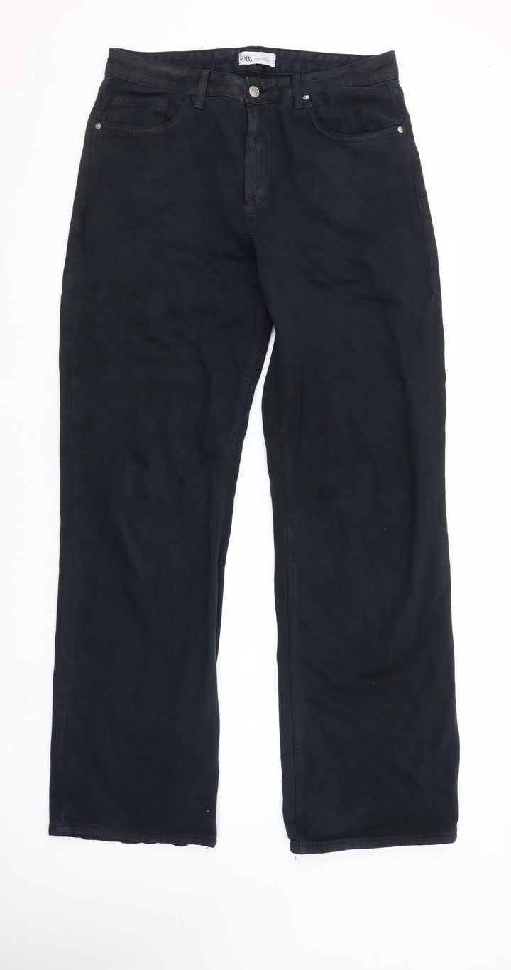 Zara Men’s Black Straight Regular Fit Jeans Size L 32in