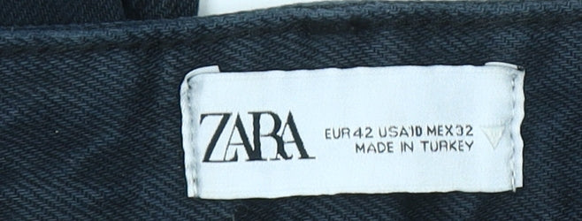 Zara Men’s Black Straight Regular Fit Jeans Size L 32in