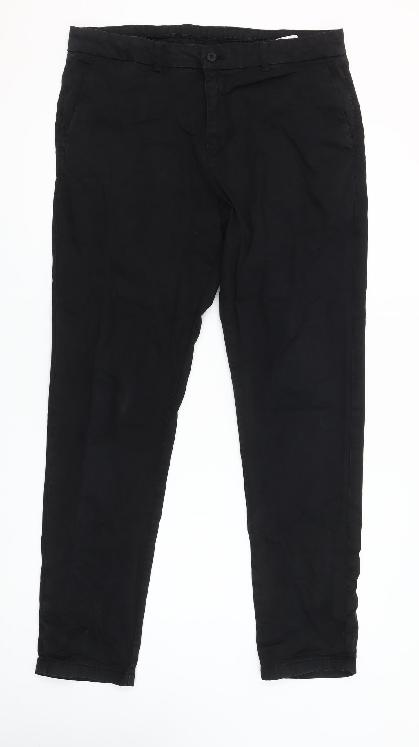 Zara Men’s Black Slim Fit Chino Trousers Size 34