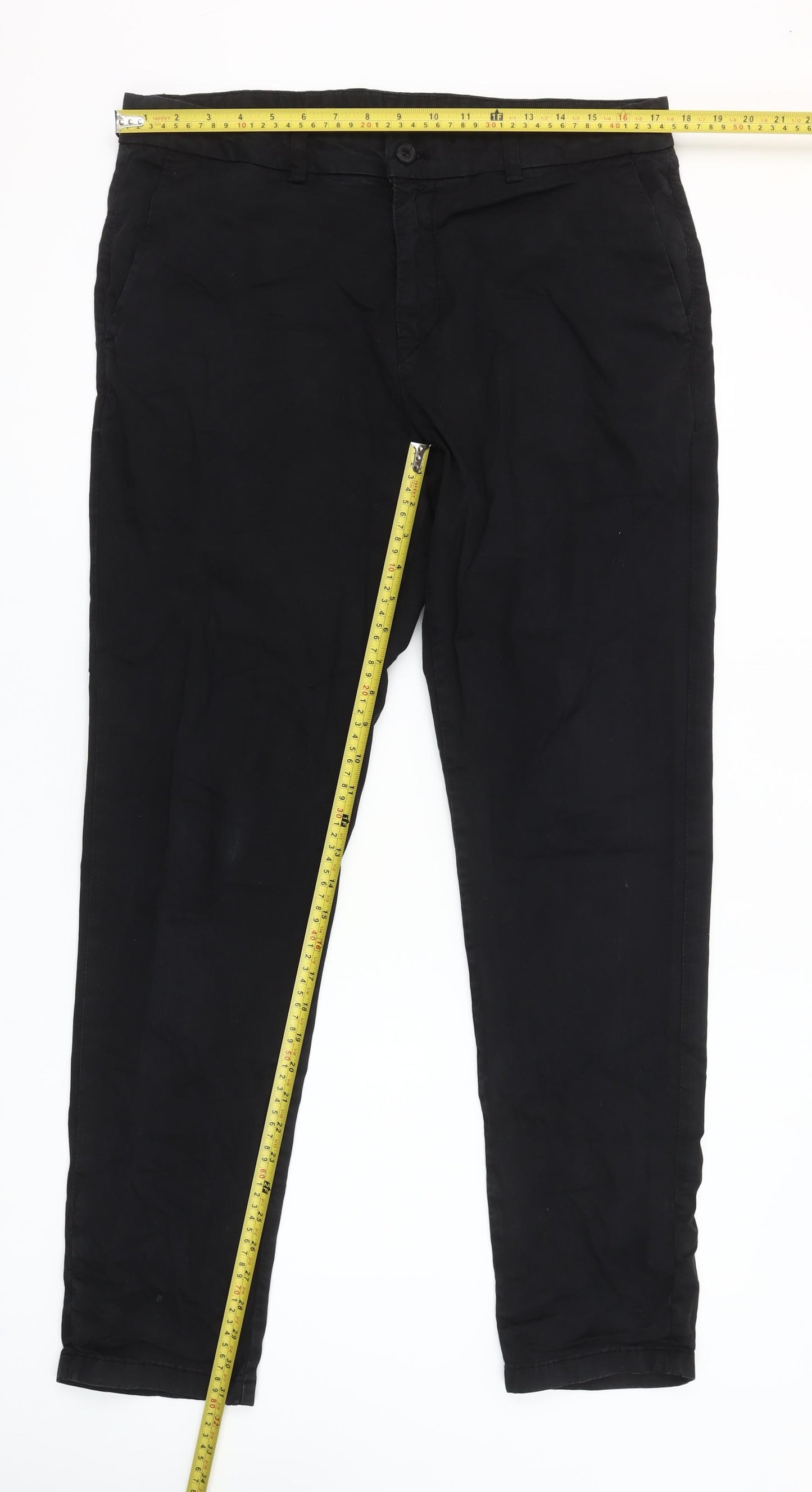 Zara Men’s Black Slim Fit Chino Trousers Size 34