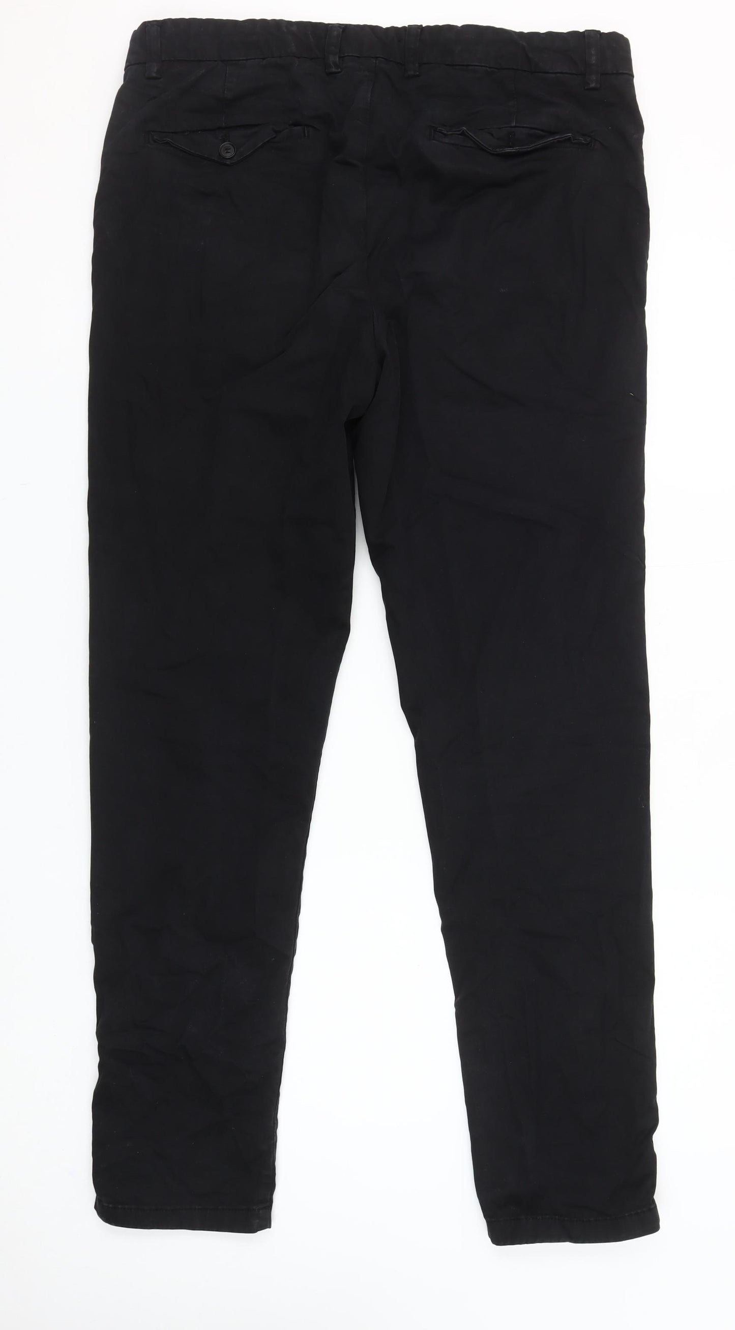 Zara Men’s Black Slim Fit Chino Trousers Size 34