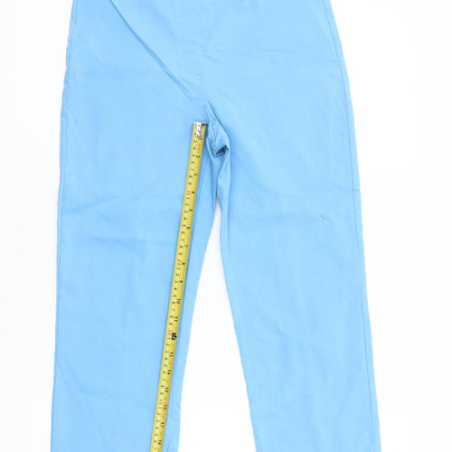 Dunnes Women Blue Cropped Trousers Small Viscose Blend