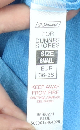 Dunnes Women Blue Cropped Trousers Small Viscose Blend
