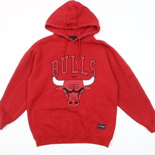 Primark Women’s Red Chicago Bulls Hoodie XS Pullover Cotton Blend NBA