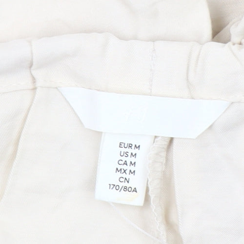 H&M Women’s Beige Cargo Shorts Size M Viscose Blend Drawstring Stretch