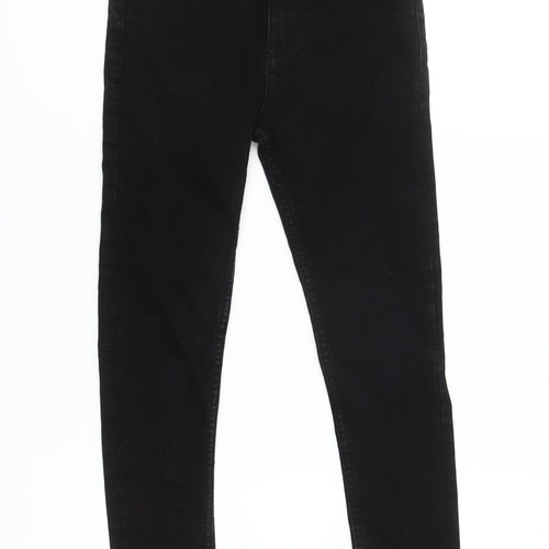 St. Bernard Girls Black Skinny Jeans 7-8 Years Mid Rise Stretch Denim