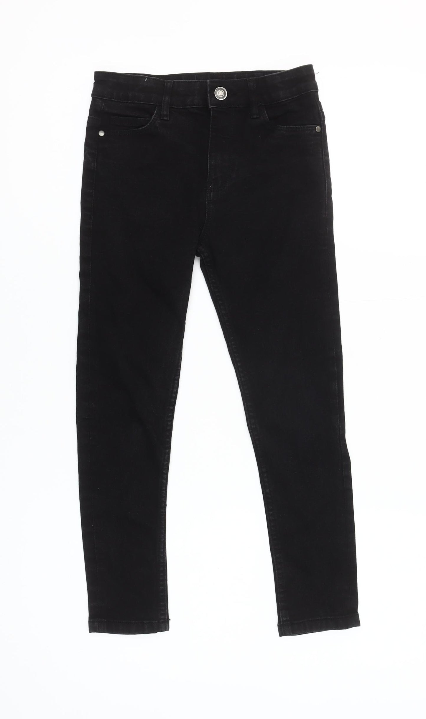 St. Bernard Girls Black Skinny Jeans 7-8 Years Mid Rise Stretch Denim