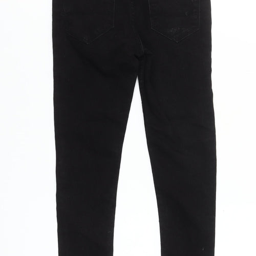 St. Bernard Girls Black Skinny Jeans 7-8 Years Mid Rise Stretch Denim