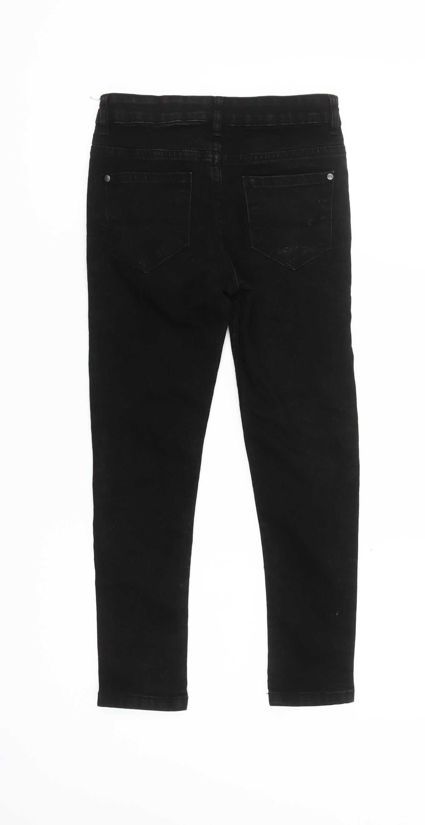 St. Bernard Girls Black Skinny Jeans 7-8 Years Mid Rise Stretch Denim