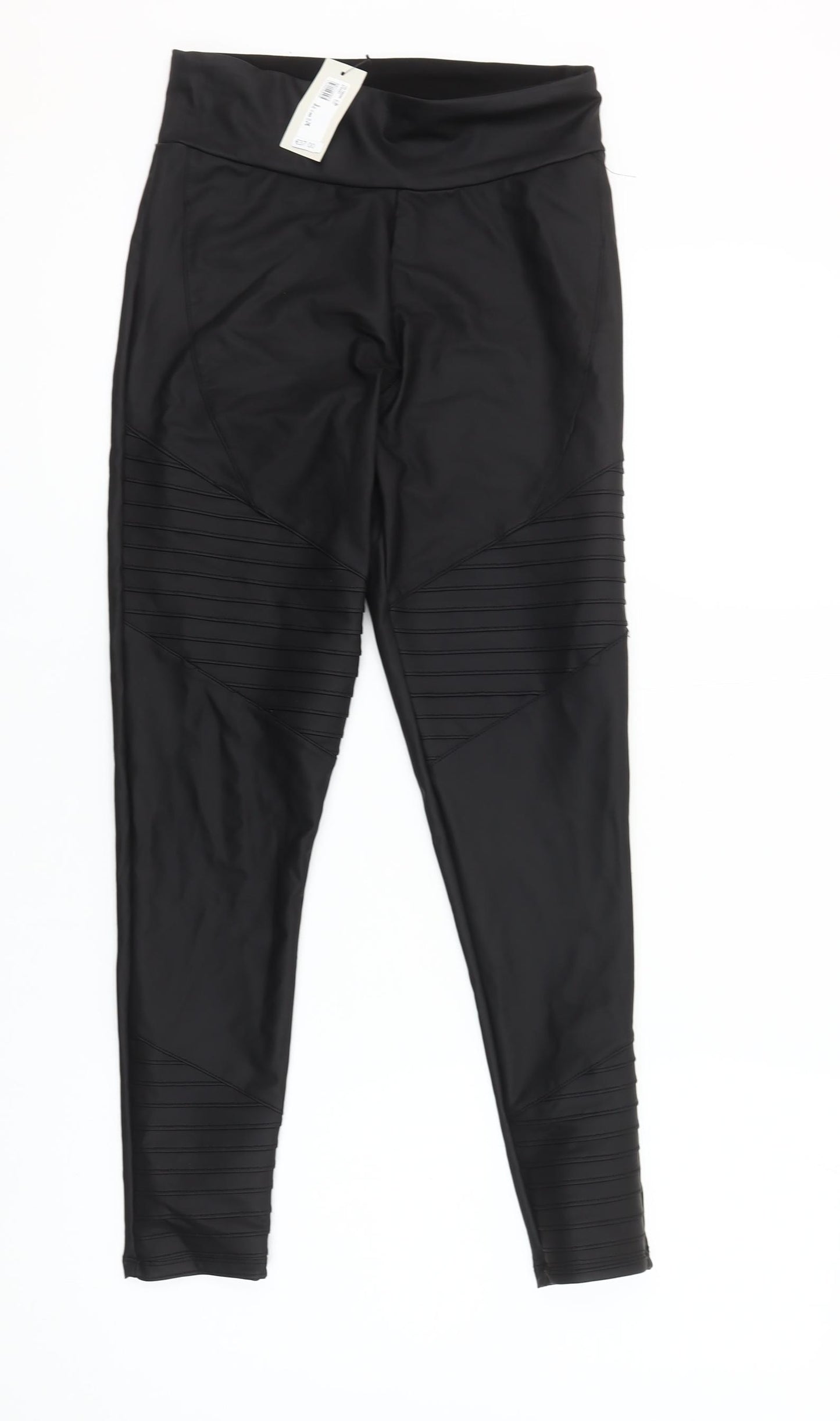 River Island Women’s Black Textured Stretch Leggings Size 8